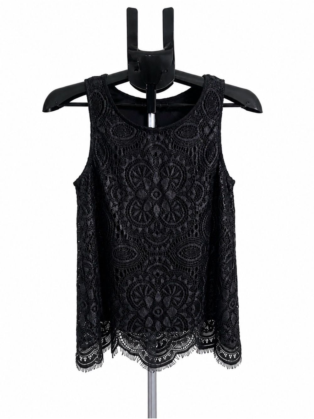 Three Hearts Black Lace Tank Camisole